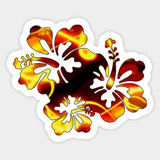 Hibiscus Trio - Orange Sticker